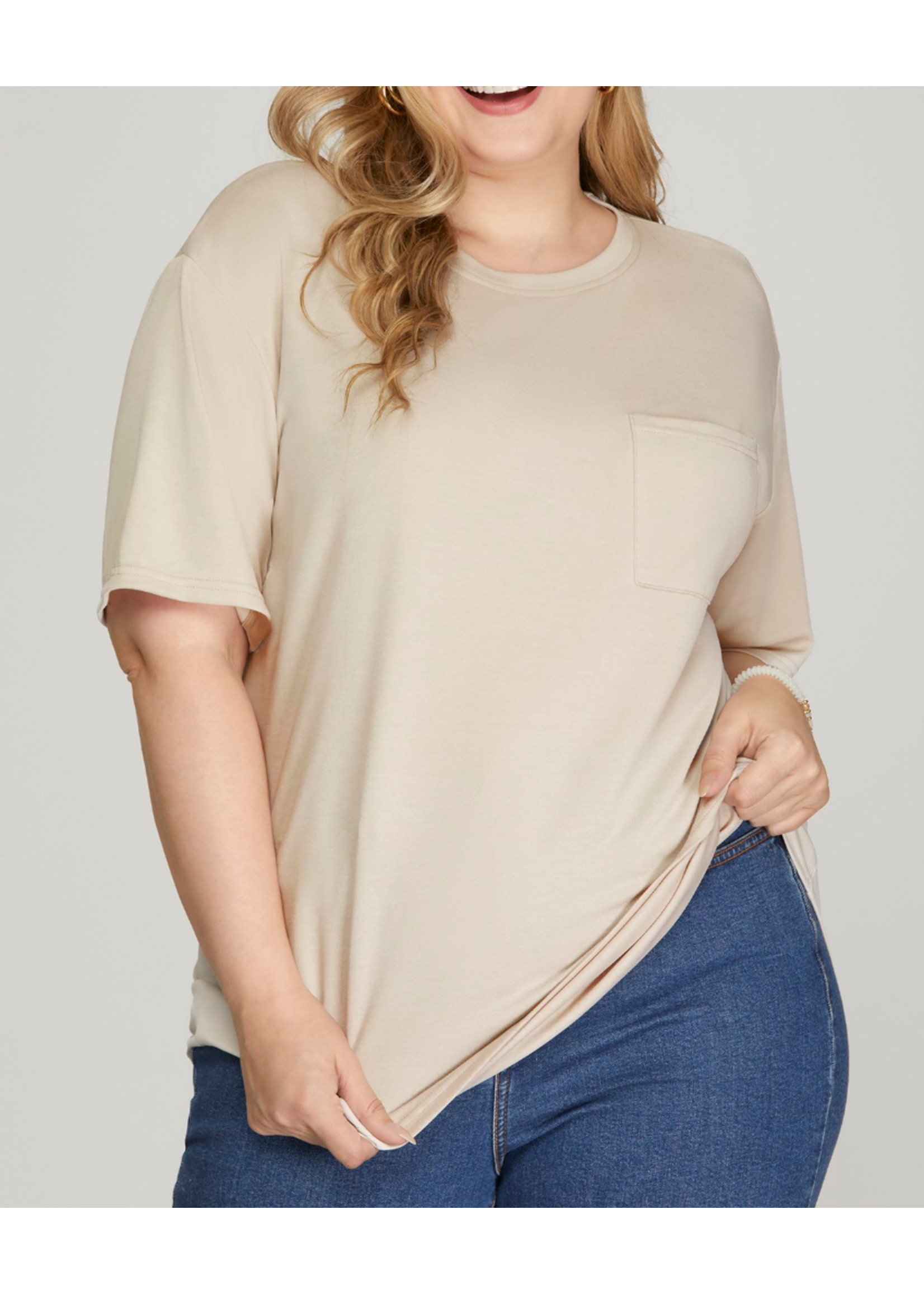 SSPSY7221 - PLUS ROUND NECK BLOUSE
