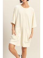 HFDZ25E027 - SHORT SLEEVE RELAXED FIT SHIFT DRESS