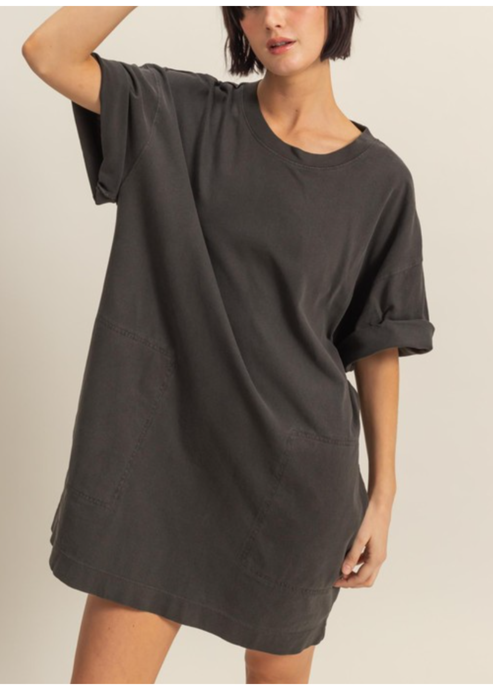 HFDZ25E027 - SHORT SLEEVE RELAXED FIT SHIFT DRESS