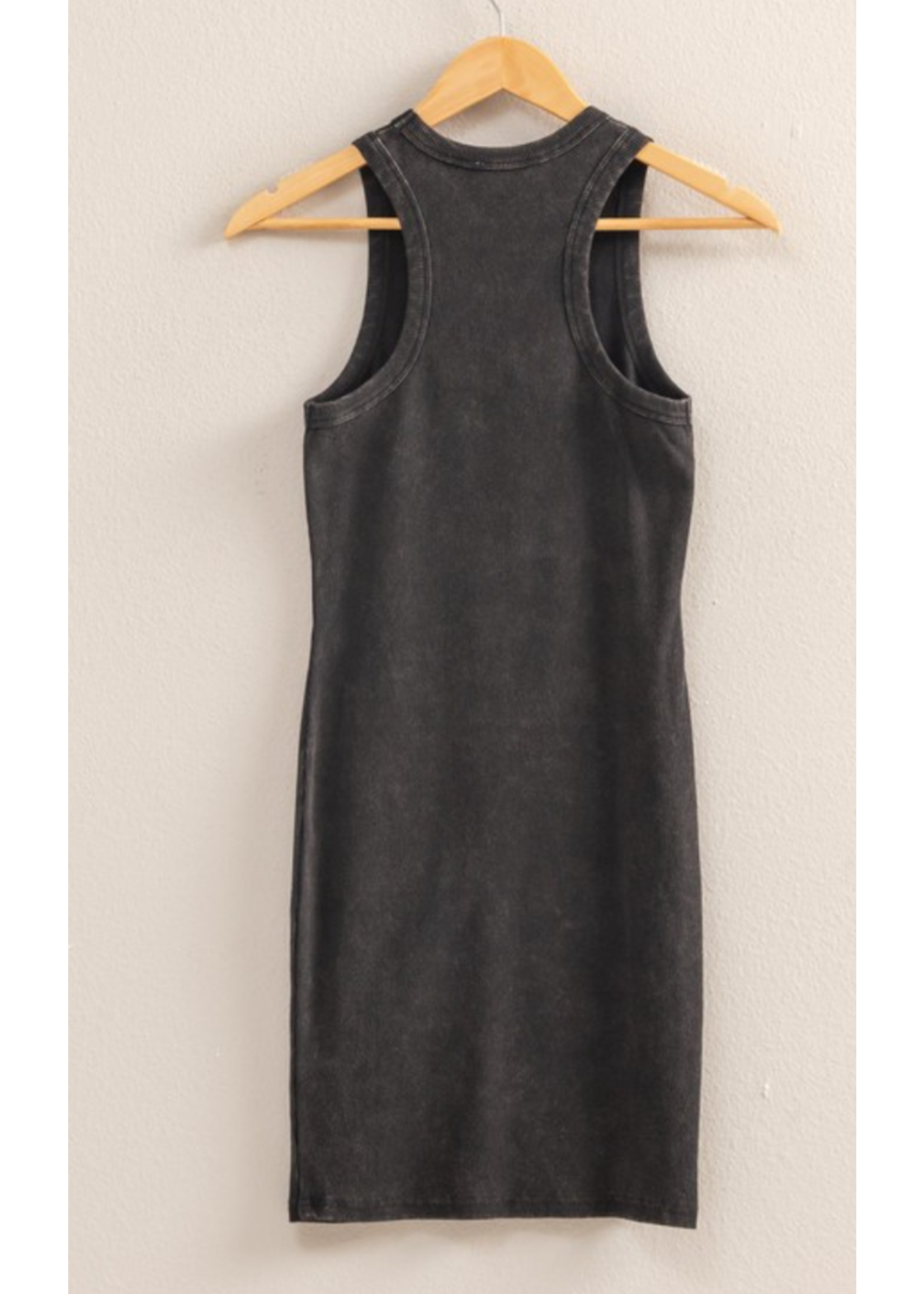 HFDZ25e297-acid Washed Ribbed Mini Dress
