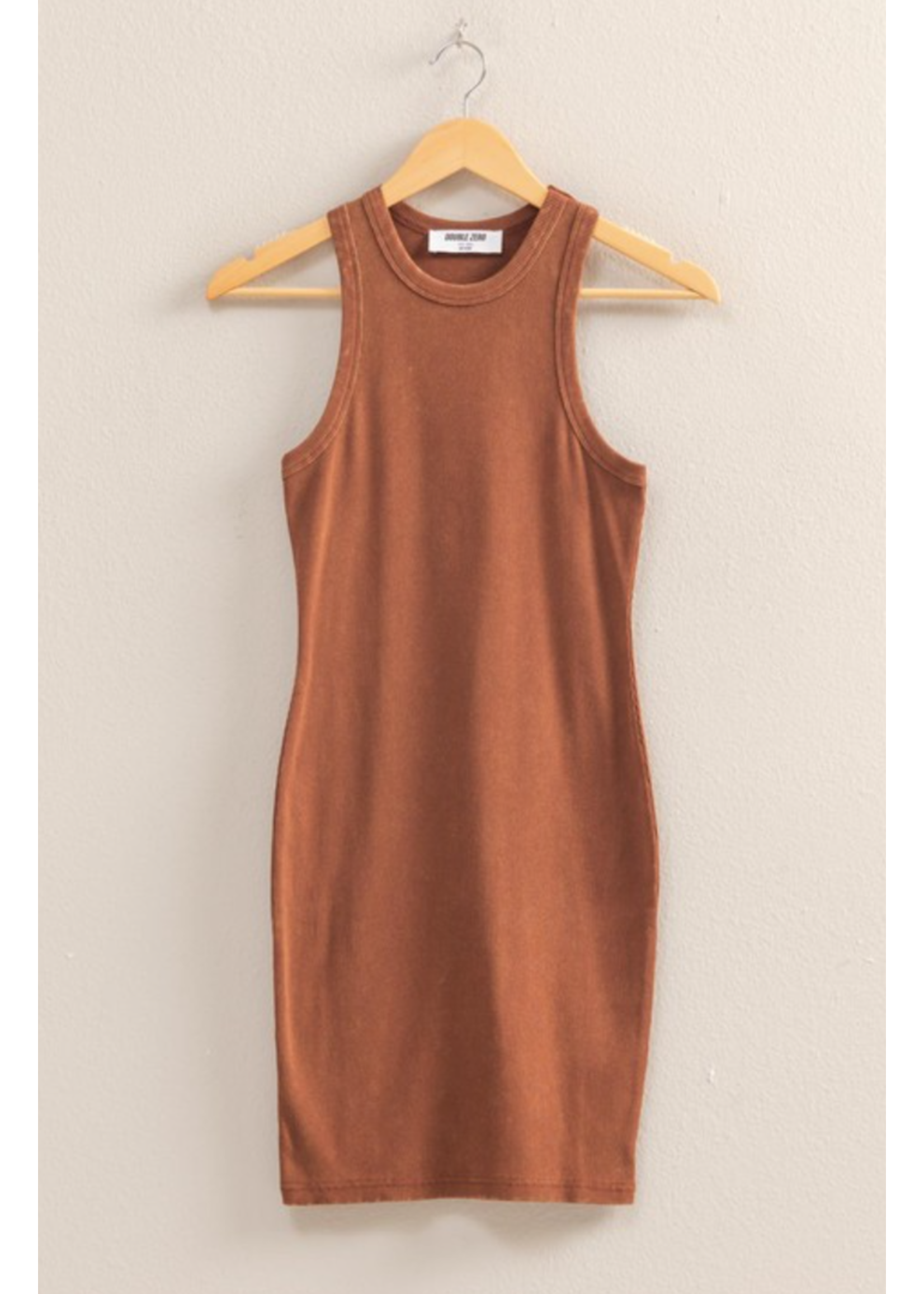 HFDZ25e297-acid Washed Ribbed Mini Dress