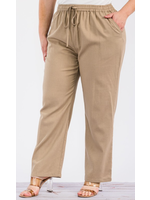 TPITP5921 - PLUS WIDE LEG LINNEN PANT