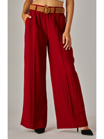 LP03P - LINEN WIDE LEG PANT W ELASTIC WAIST