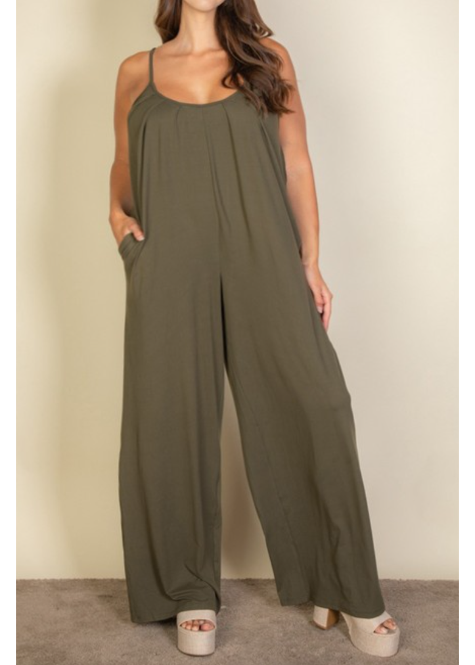 CABP5554 -  SPAGHETTI STRAP JUMPSUIT (POLY/SPANDEZ BLEND)