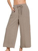 ZNQP7163 - WIDE LEG ELASTIC BAND PANTS