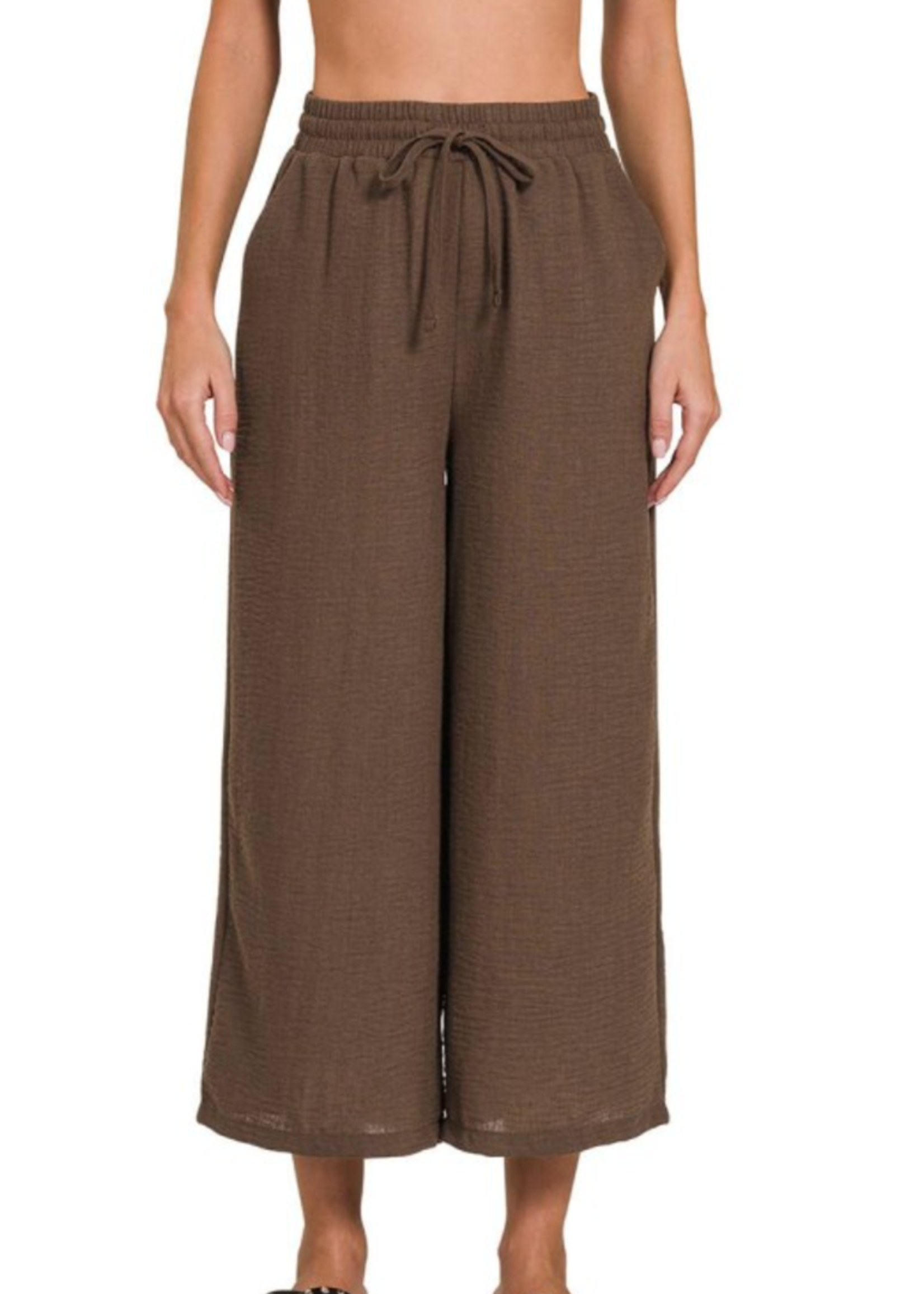 ZNQP7163 - WIDE LEG ELASTIC BAND PANTS