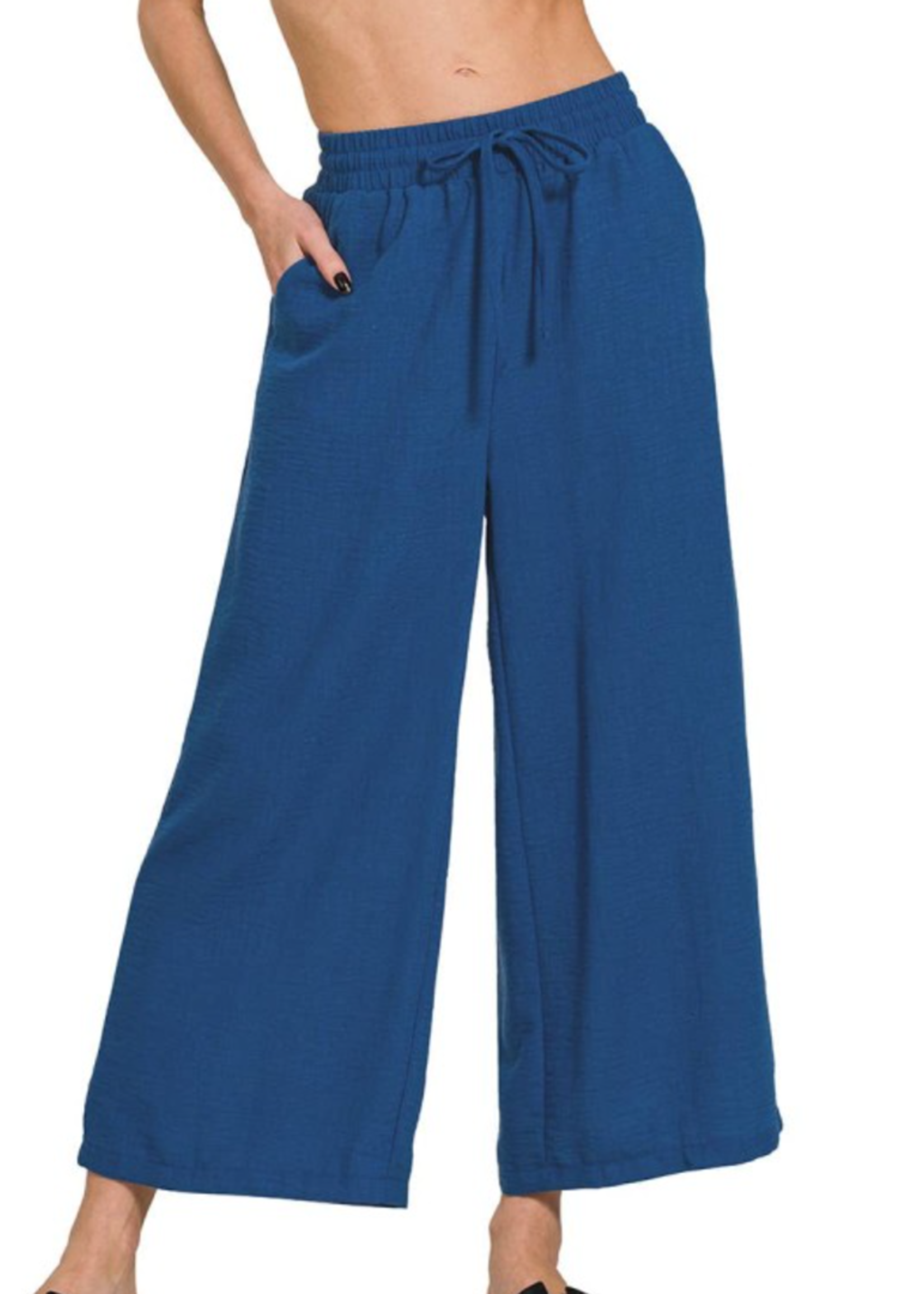 ZNQP7163 - WIDE LEG ELASTIC BAND PANTS