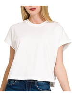 ZNCT3450 - PREMIUM COTTEN RELAXED CROP TEE