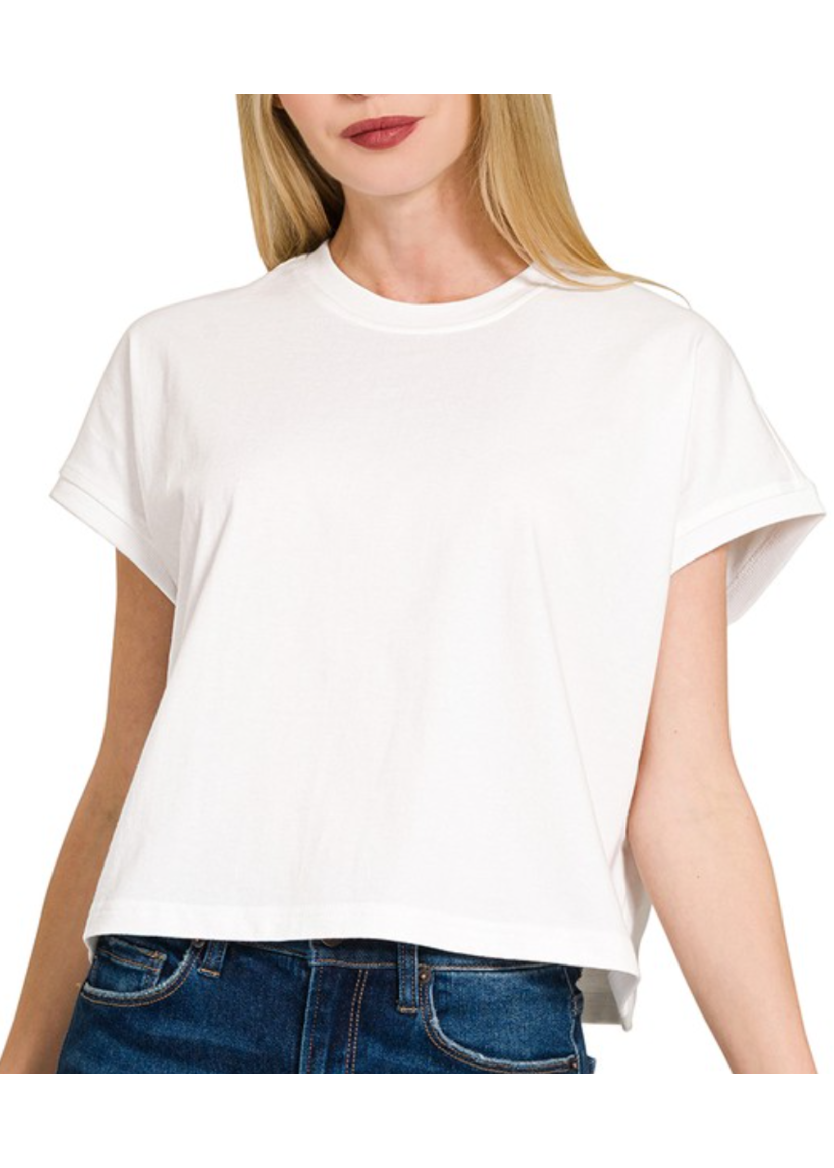ZNCT3450 - PREMIUM COTTEN RELAXED CROP TEE