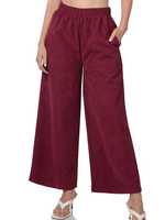 ZNQP1162 - LIGHT WEIGHT CORDUROY WIDE LEG PANT W POCKETS