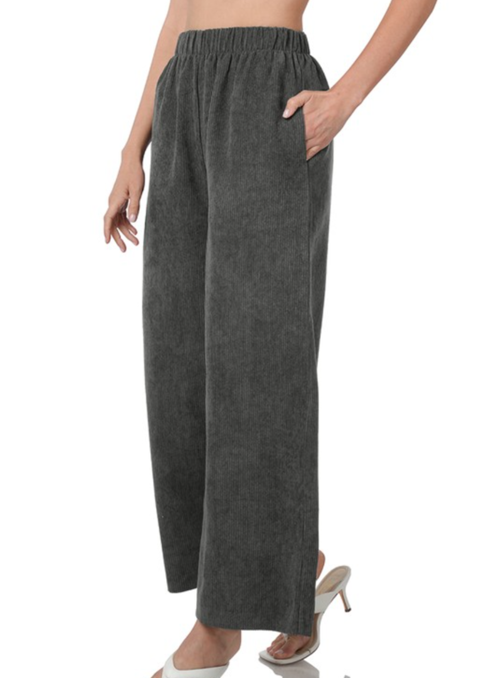 ZNQP1162 - LIGHT WEIGHT CORDUROY WIDE LEG PANT W POCKETS