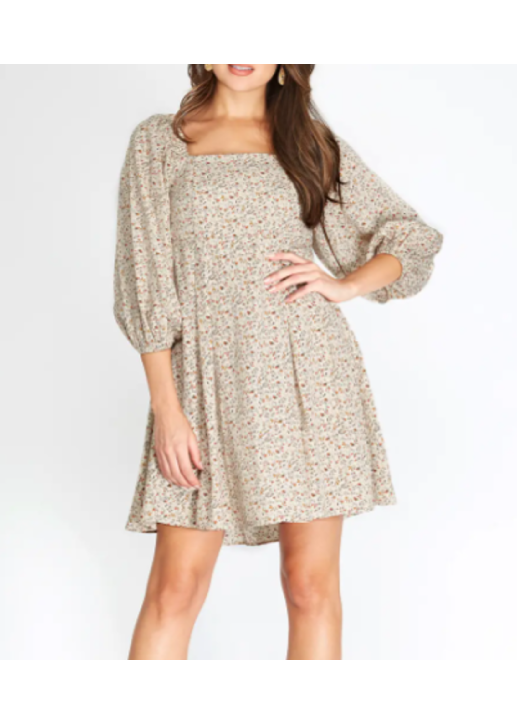 SSSS7944 - Floral Print Pleated Mini Dress