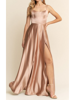 MUMF21160 - SPAGHETTI STRAP CROSS BACK EVENING GOWN