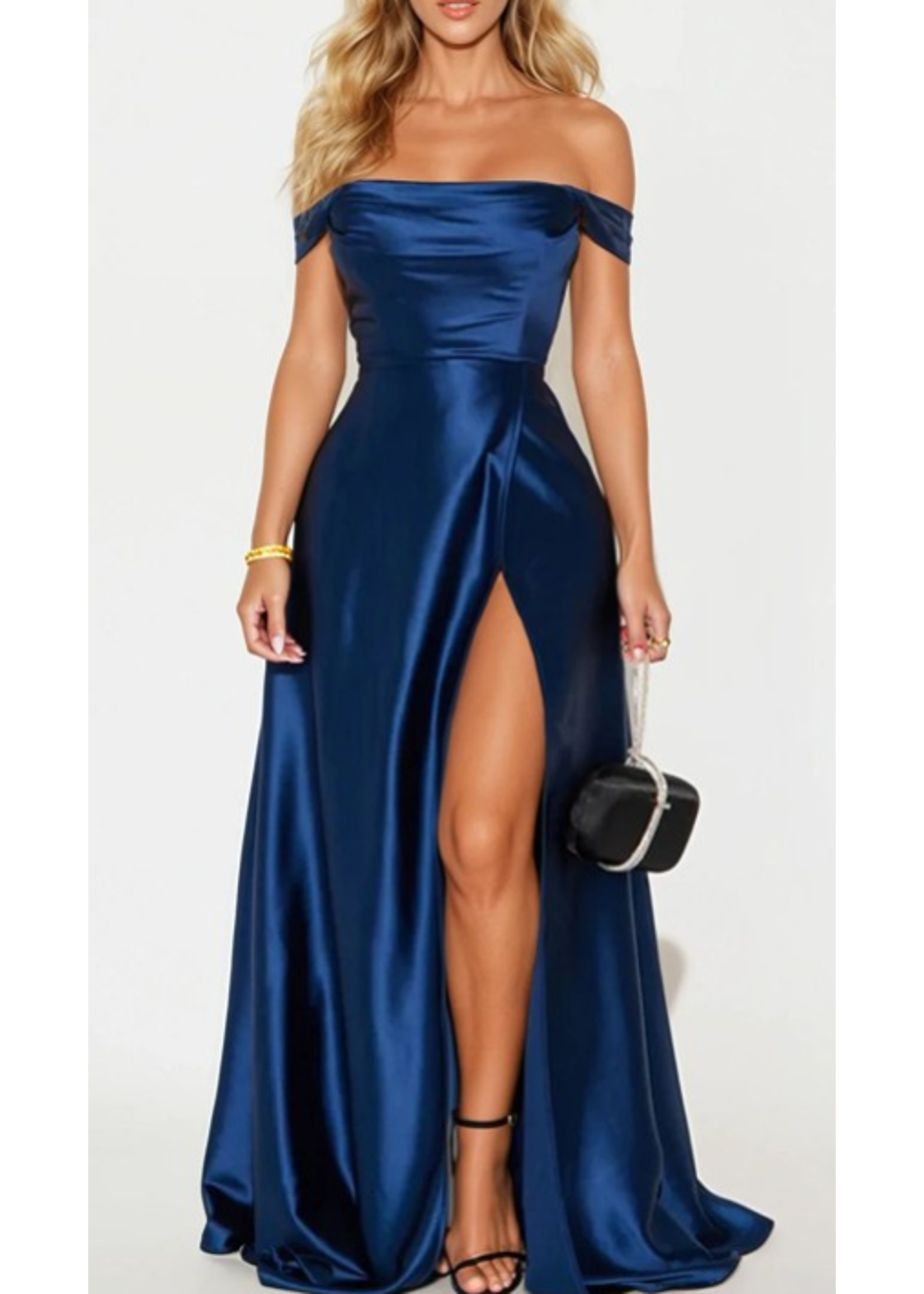 MUMF22823 - SATIN OFF SHOULDER GOWN