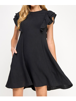 2HD4067 - FLUTTER SLEEVE SHIFT DRESS