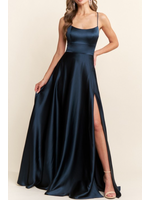 MAMF21160IB - Spaghetti Strap Cross Back Maxi Dress
