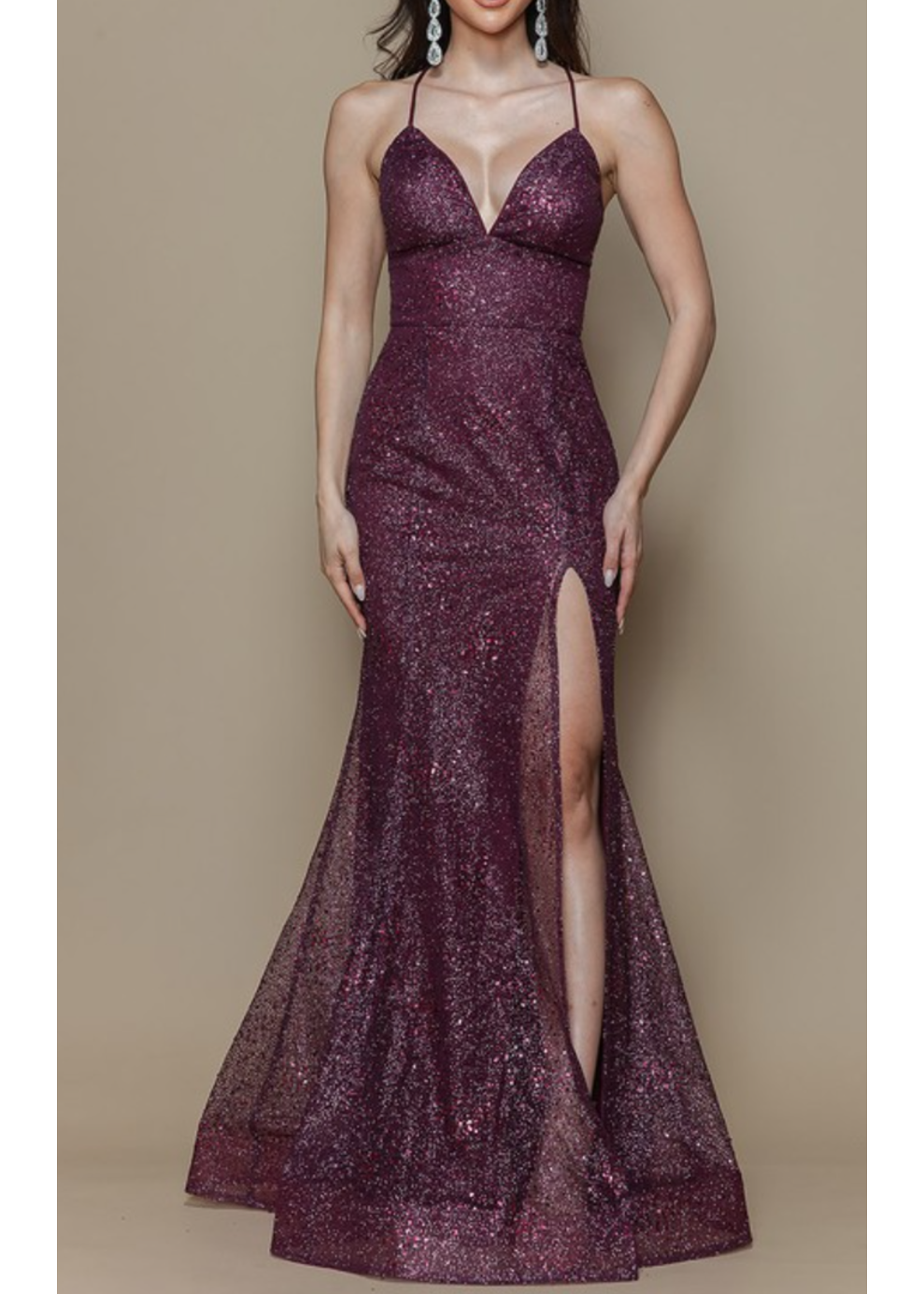 MAMF22535 - Spaghetti Strap Sleeveless Mermaid  Gown