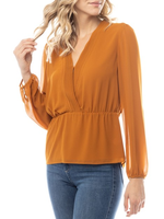 NZOB114489 - Peplum Long Sleeve Blouse OB114489