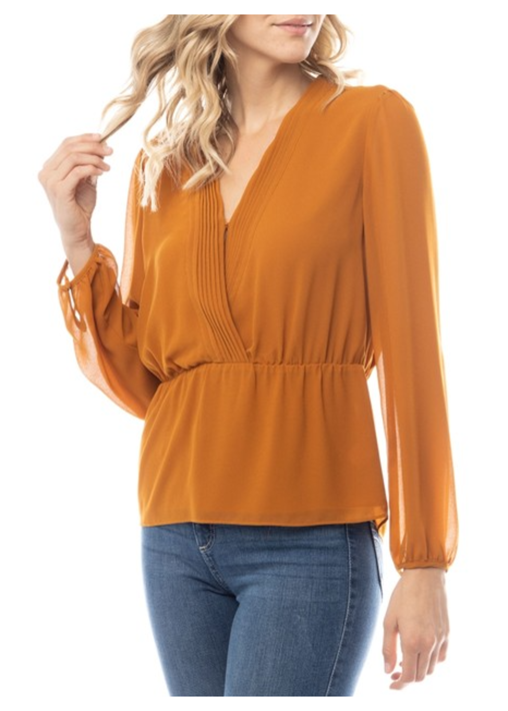 NZOB114489 - Peplum Long Sleeve Blouse OB114489