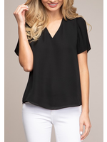 ZNOB113273 - Pleated Angel Sleeve Blouse