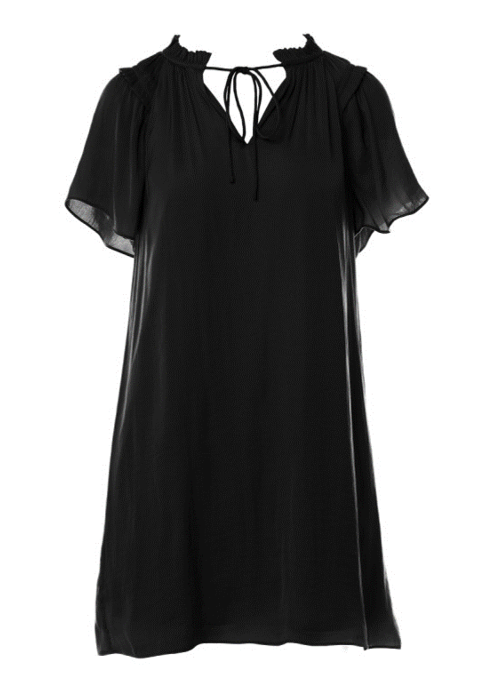 NZSD115789 - Flutter Sleeve Shift Dress With Neck Frill Detail
