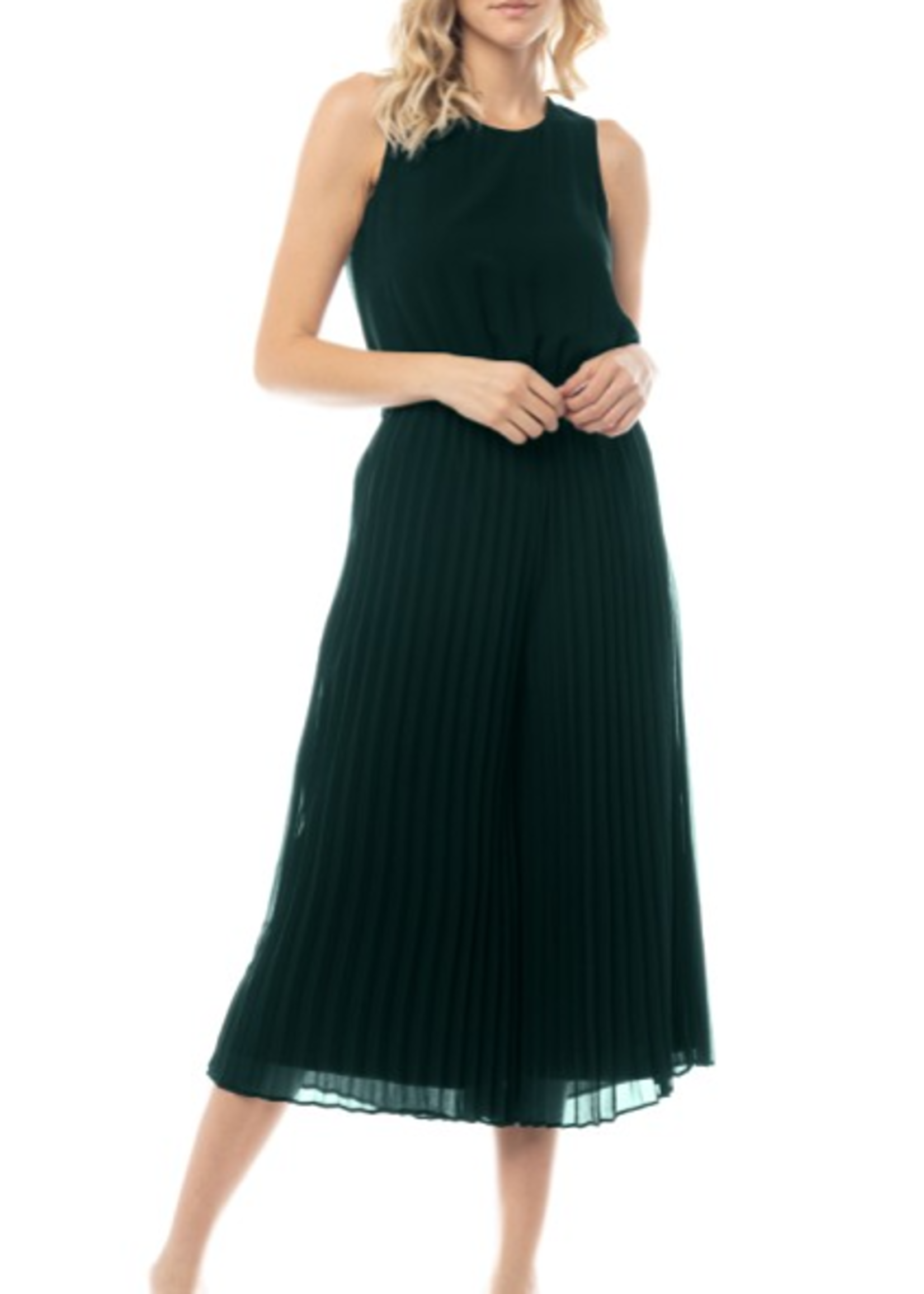 NZHR116214 - Pleated Wide Leg Jumpsuit