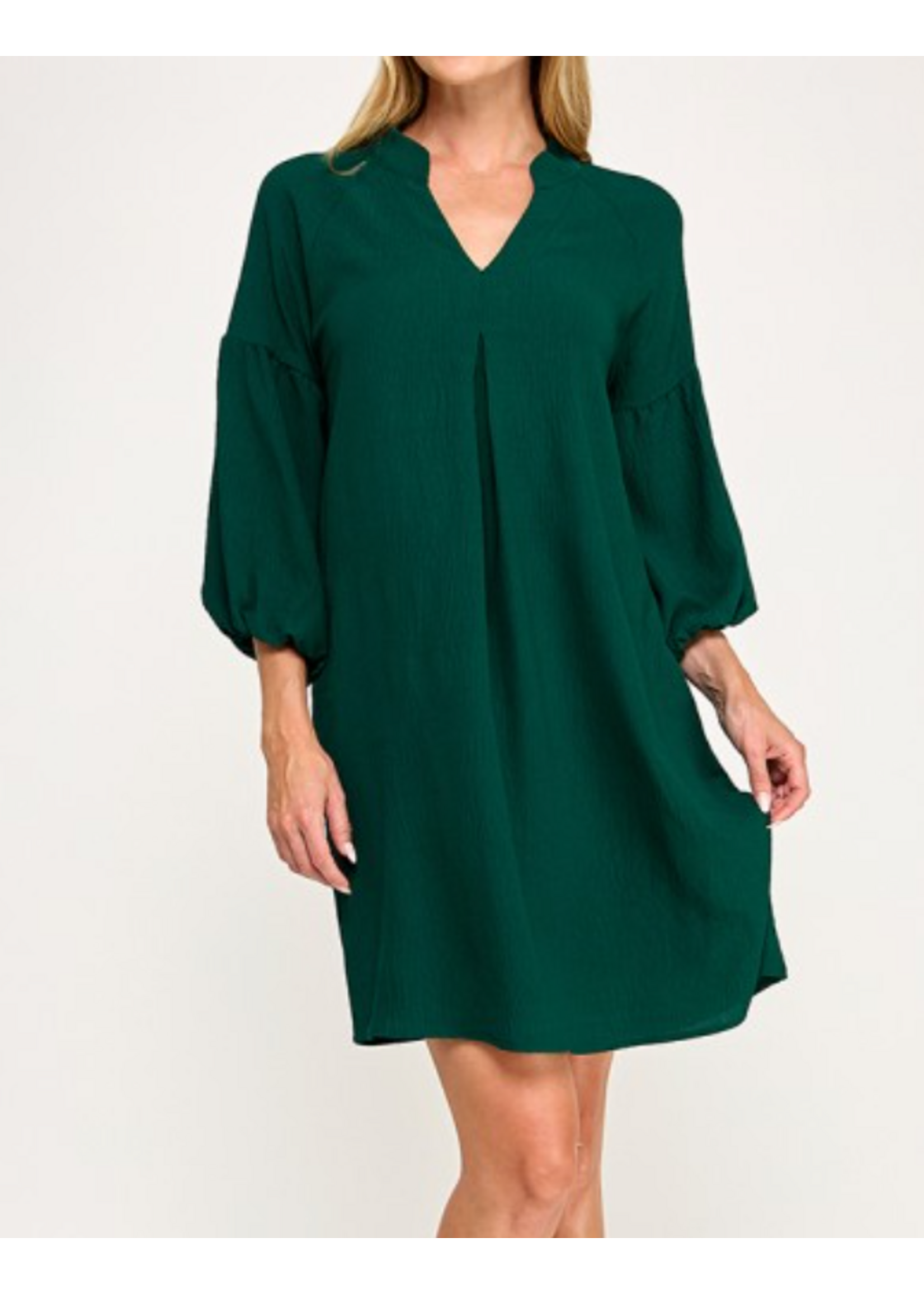 2HD4119 - SOLID SHIFT DRESS W MANDARIN COLLAR