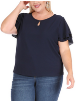 MOB82901 - PLUS SHORT SLEEVE BLOUSE