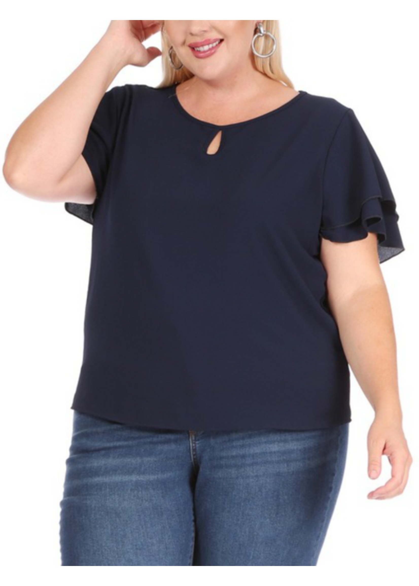 MOB82901 - PLUS SHORT SLEEVE BLOUSE