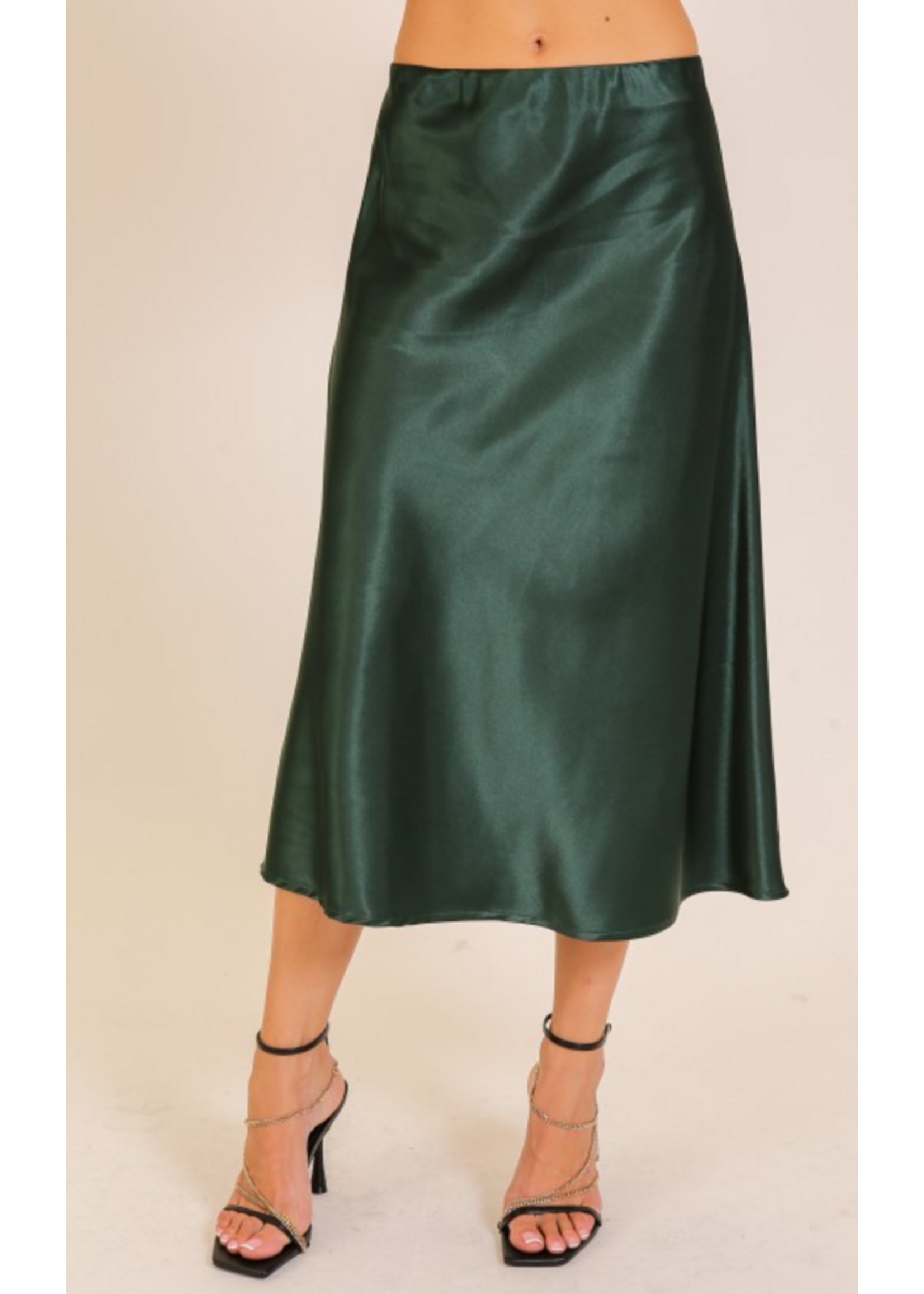 TGWS838 - SATIN MIDI FLARE SKIRT