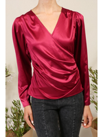 TGNT20333 - HOLIDAY SATIN SURPLICE TOP  (RUNS SMALL)