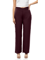 ZNEP117012 - RUCHED WAIST SATIN PANTS