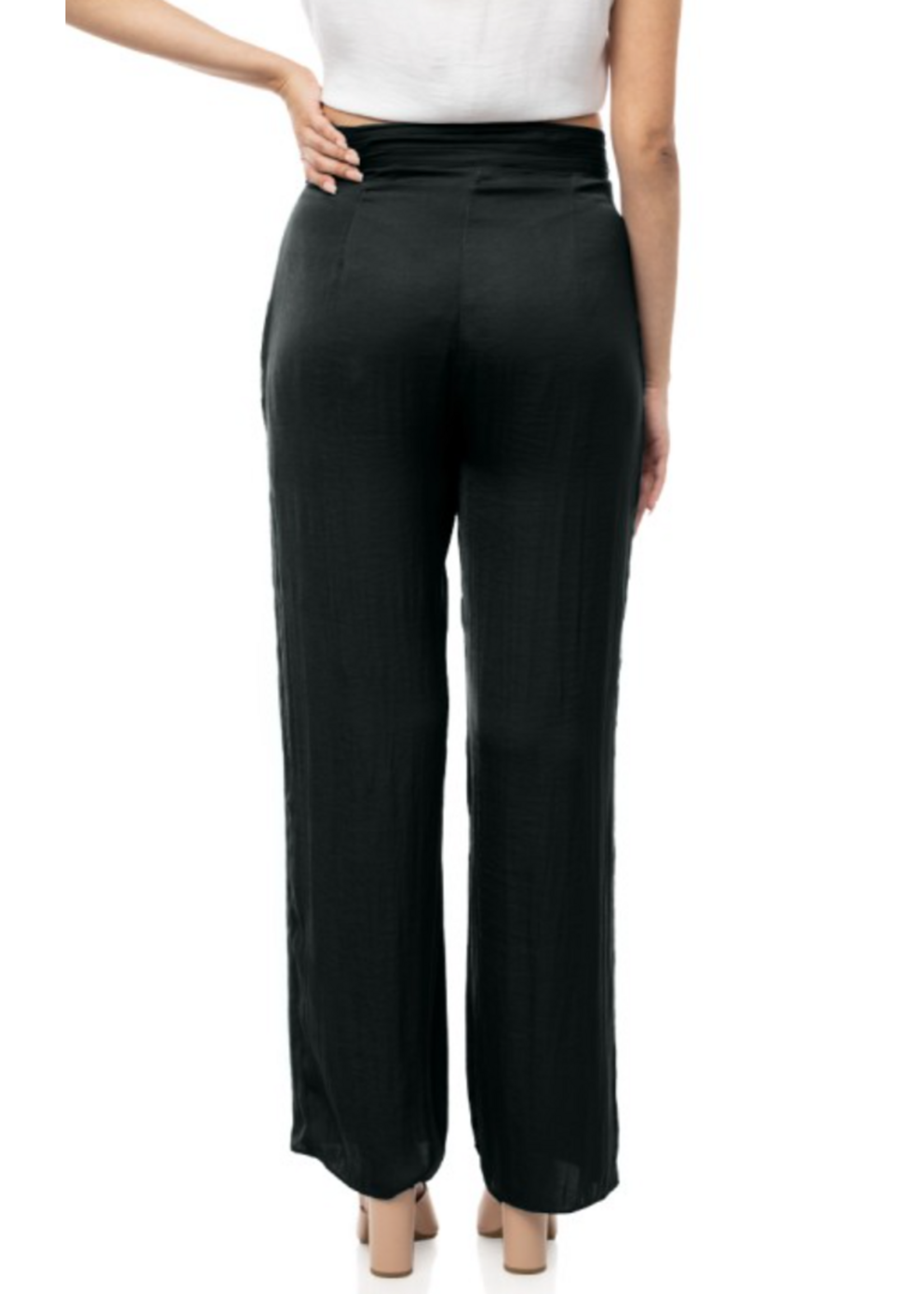 ZNEP117012 - RUCHED WAIST SATIN PANTIS