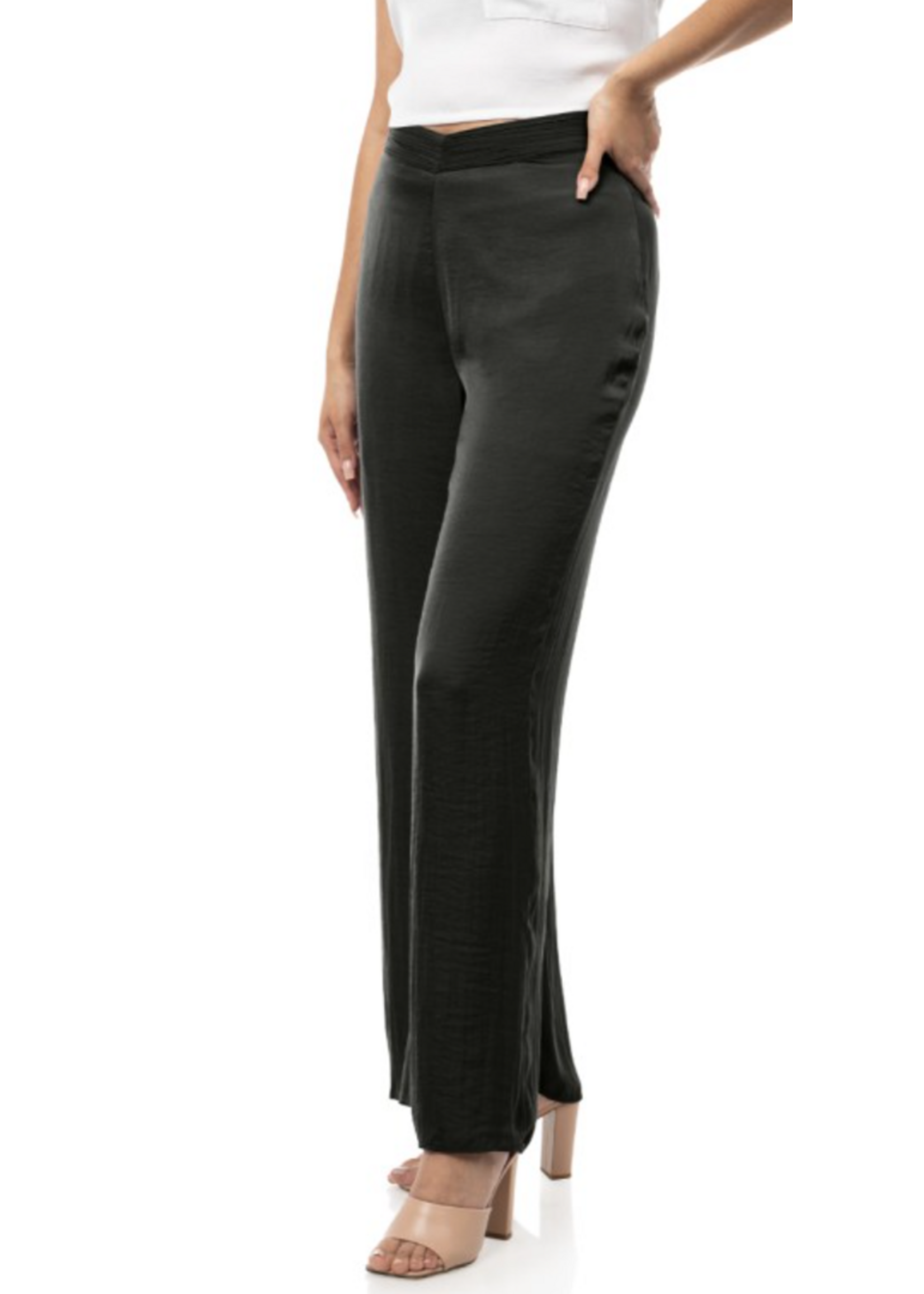 ZNEP117012 - RUCHED WAIST SATIN PANTIS