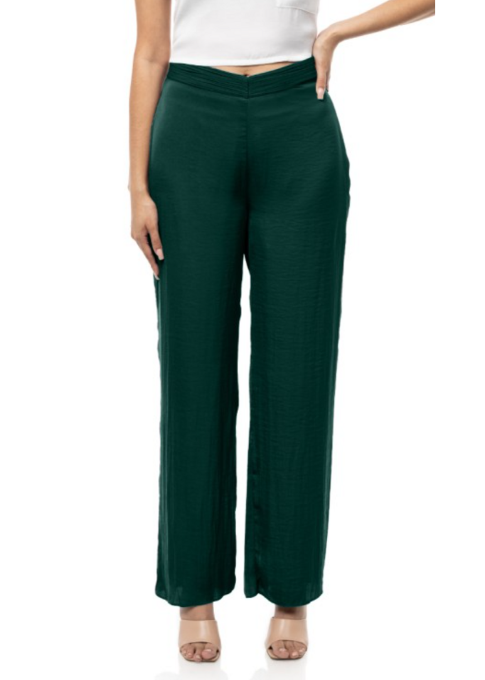 ZNEP117012 - RUCHED WAIST SATIN PANTIS