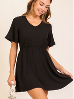 TMWD9300 - Flutter Sleeve Mini Dress