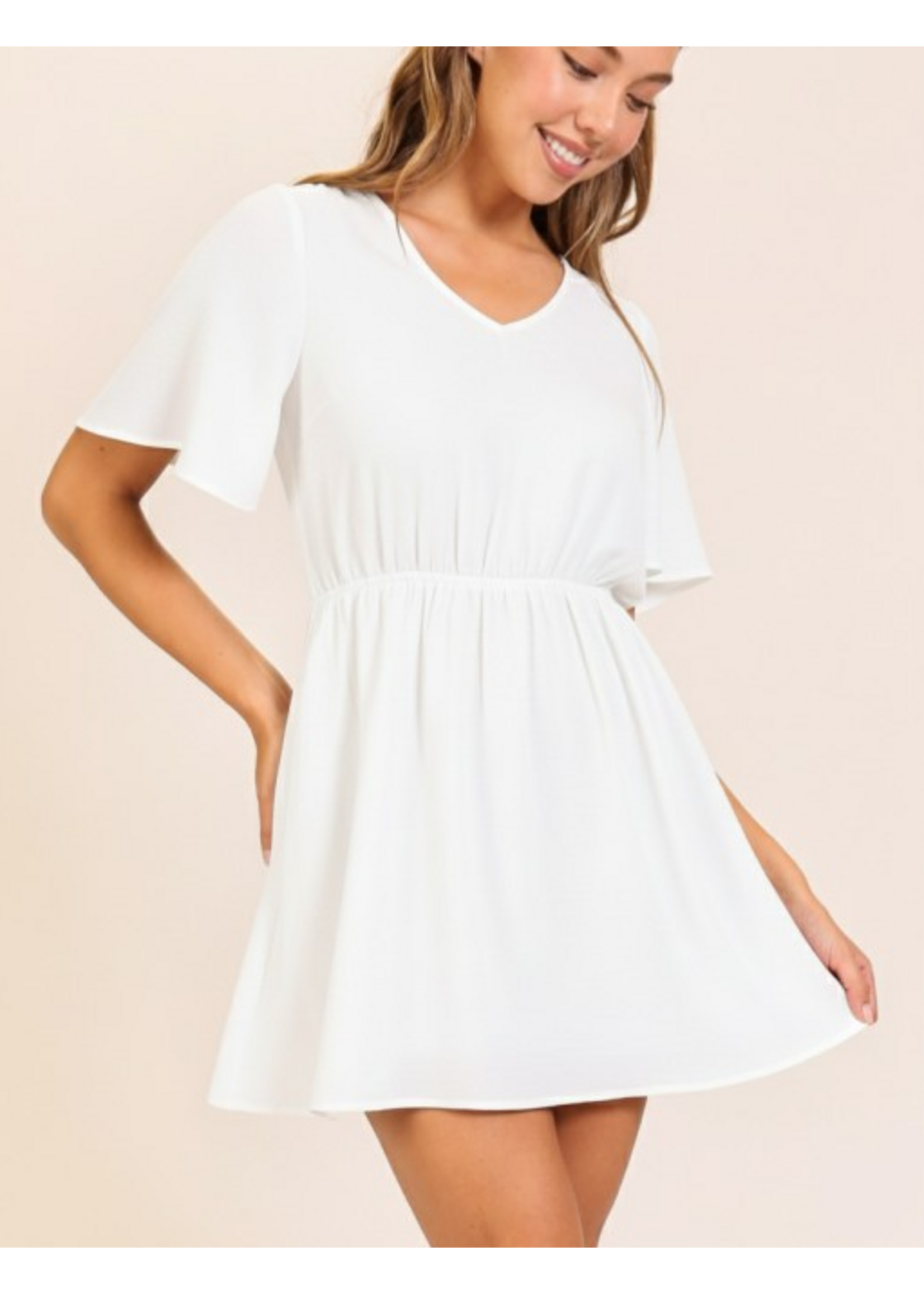 TMWD9300 - Flutter Sleeve Mini Dress