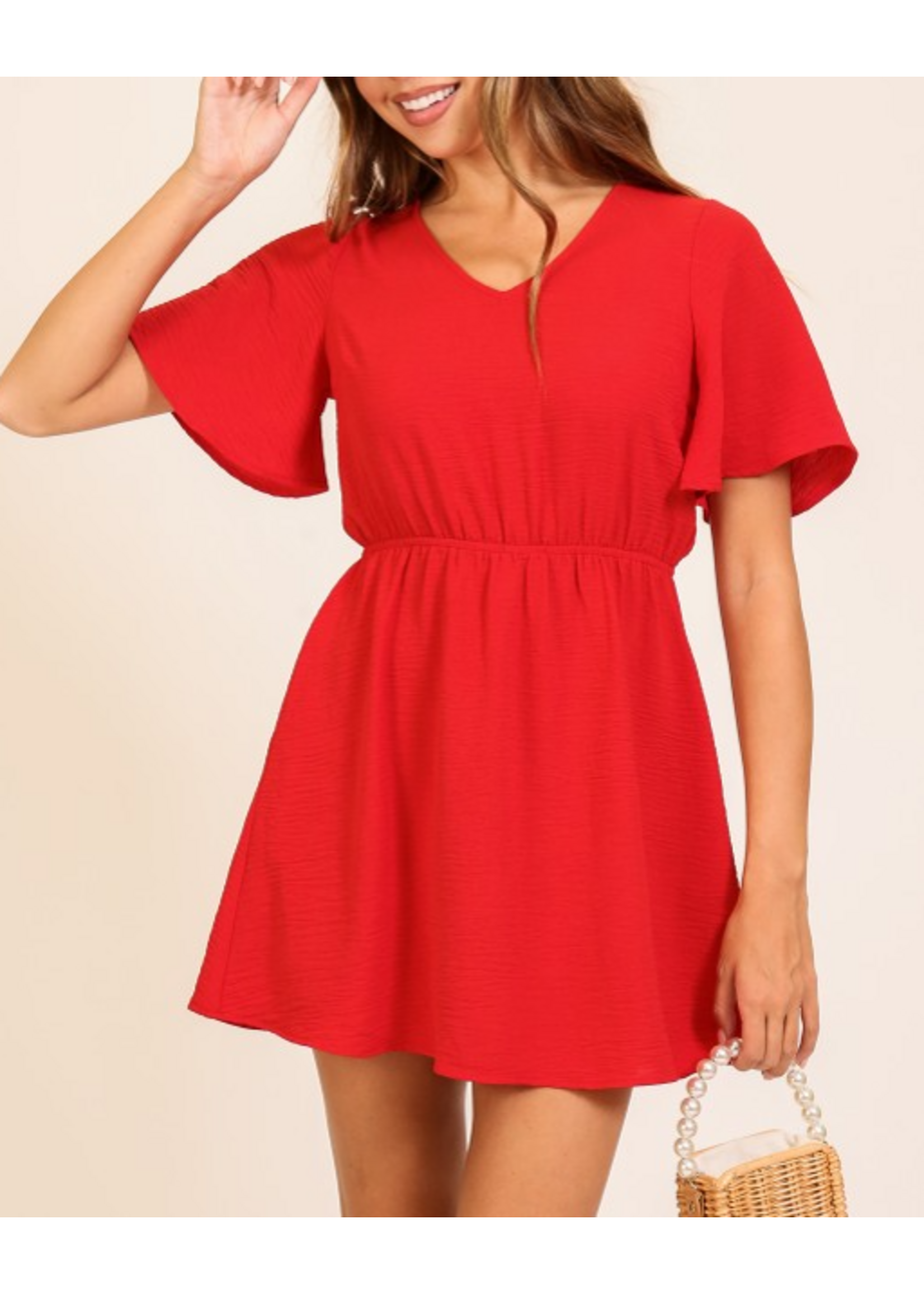 TMWD9300 - Flutter Sleeve Mini Dress