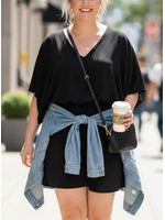 TMWP9017X -Plus Size Airflow Dolman Sleeve Romper