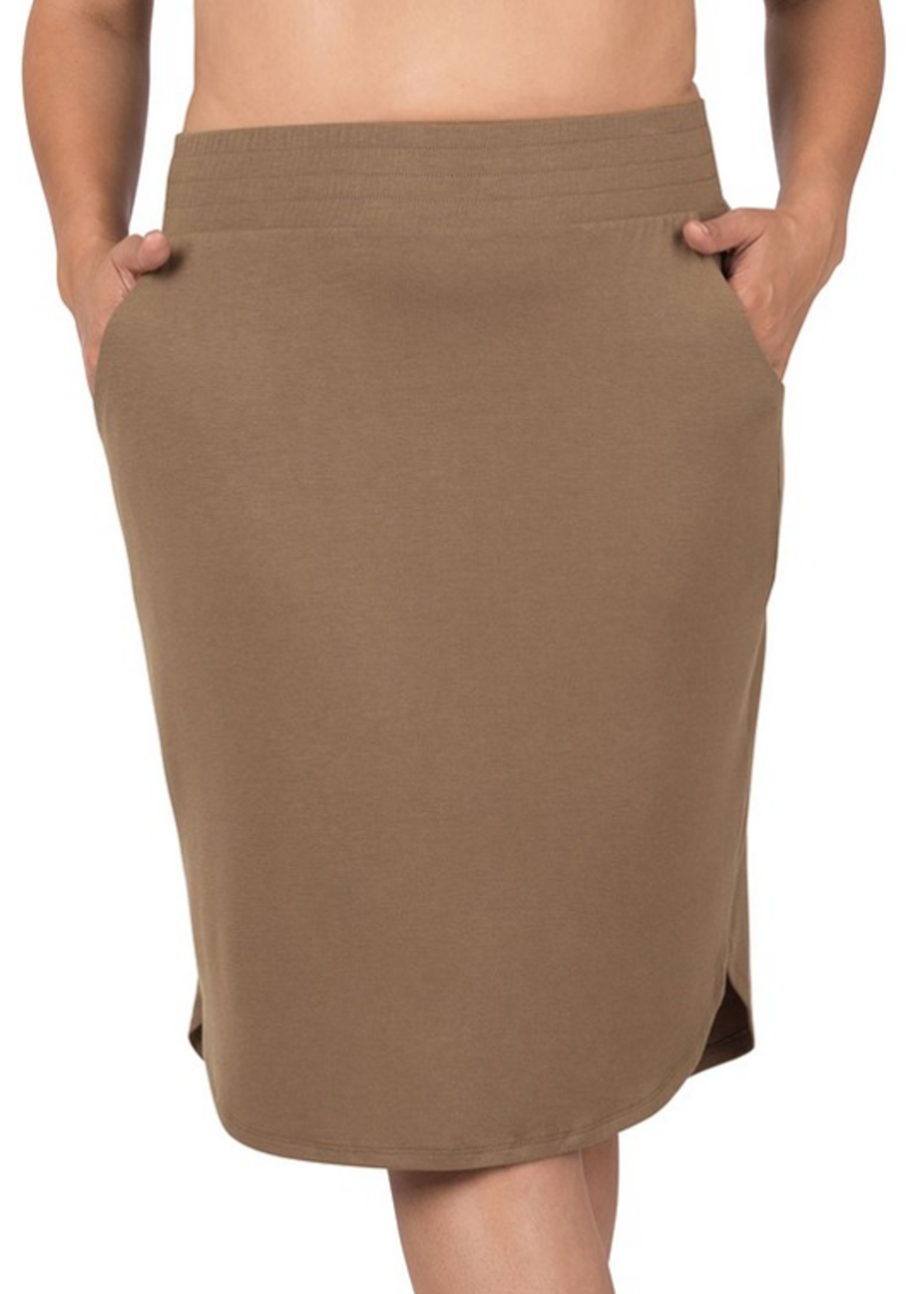 ZNRS8305X -  Plus Elastic Waist Tulip Hem Skirt