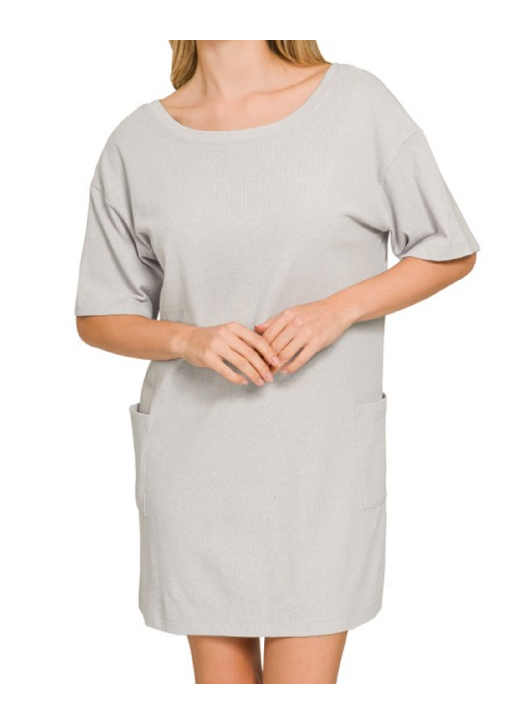 ZNCD3544 - SCOOP NECK REVERSIBLE 2 WAY TSHIRT DRESS