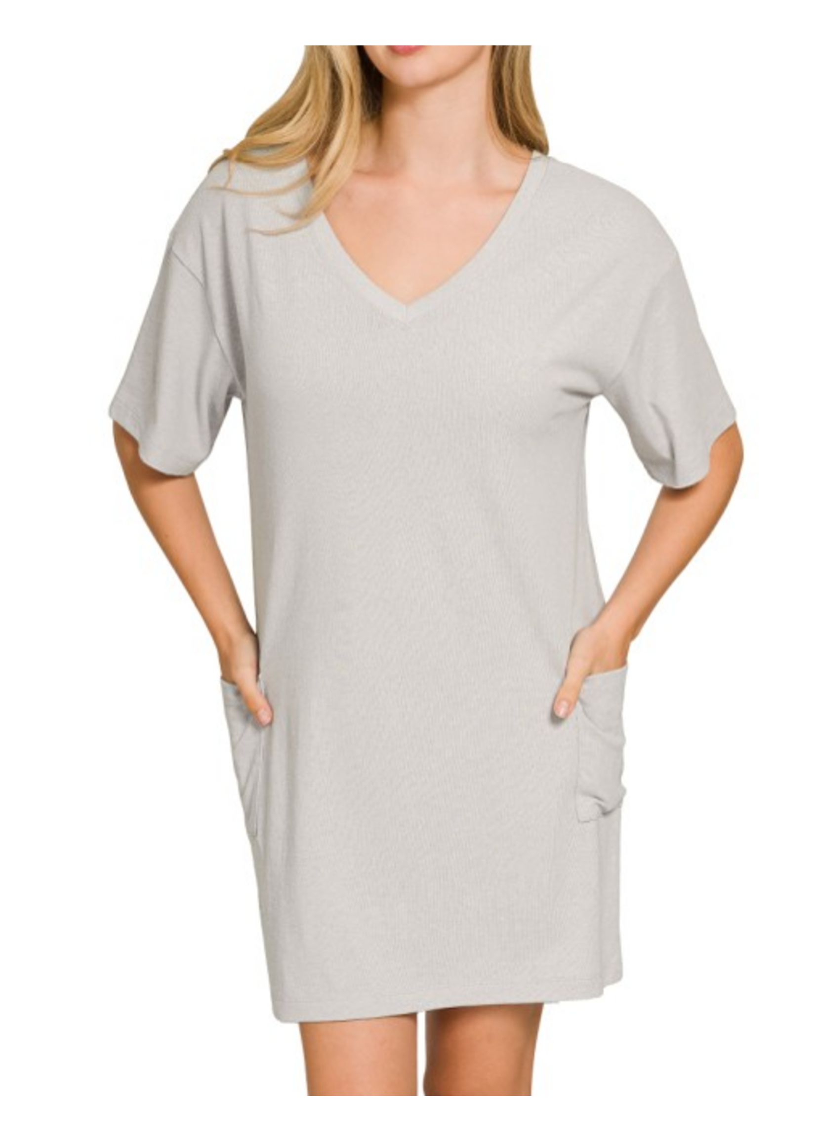 ZNCD3544 - SCOOP NECK REVERSIBLE 2 WAY TSHIRT DRESS