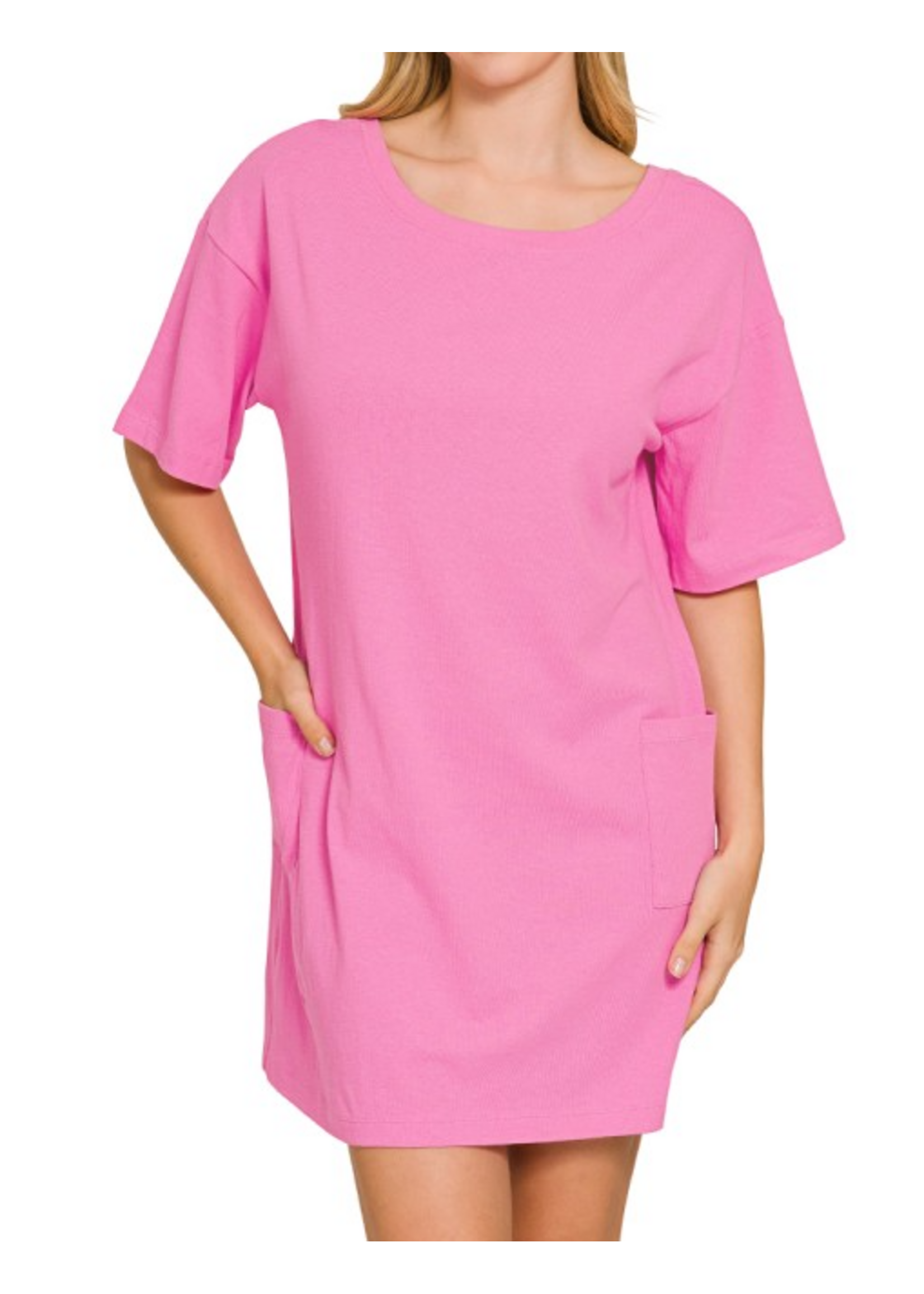 ZNCD3544 - SCOOP NECK REVERSIBLE 2 WAY TSHIRT DRESS