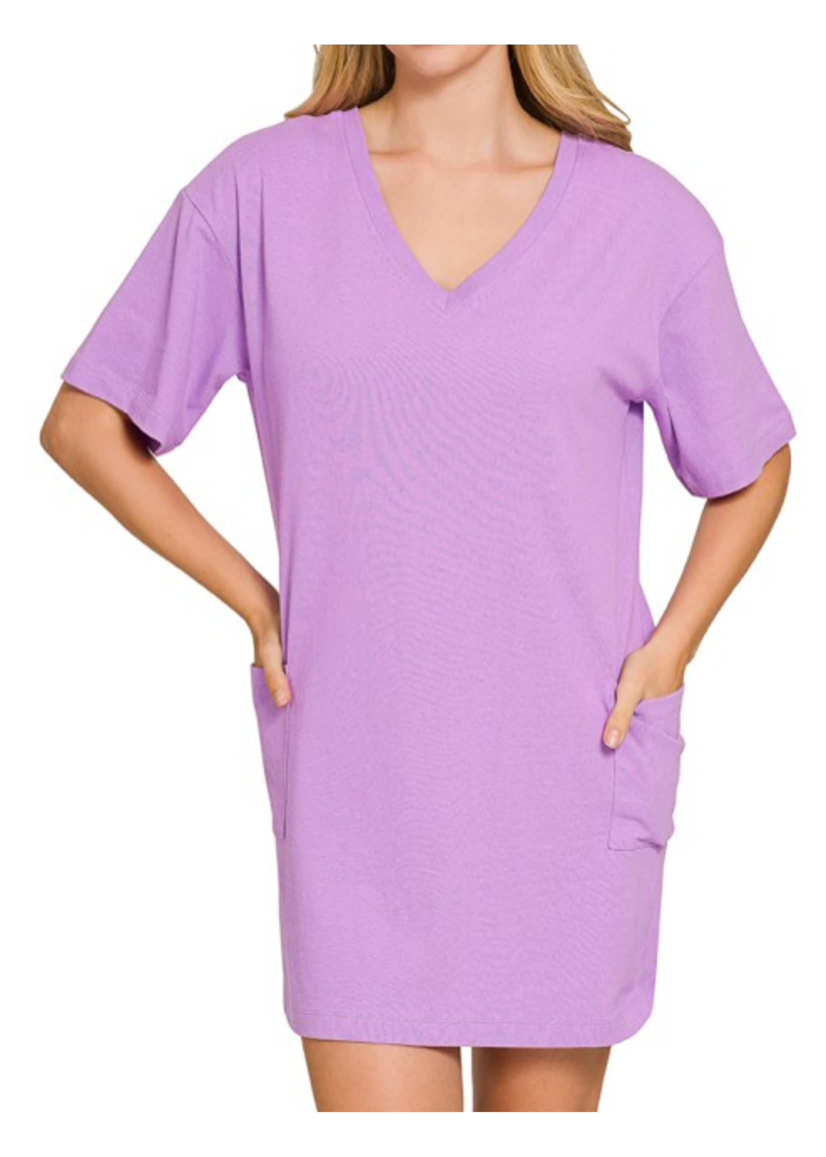 ZNCD3544 - SCOOP NECK REVERSIBLE 2 WAY TSHIRT DRESS