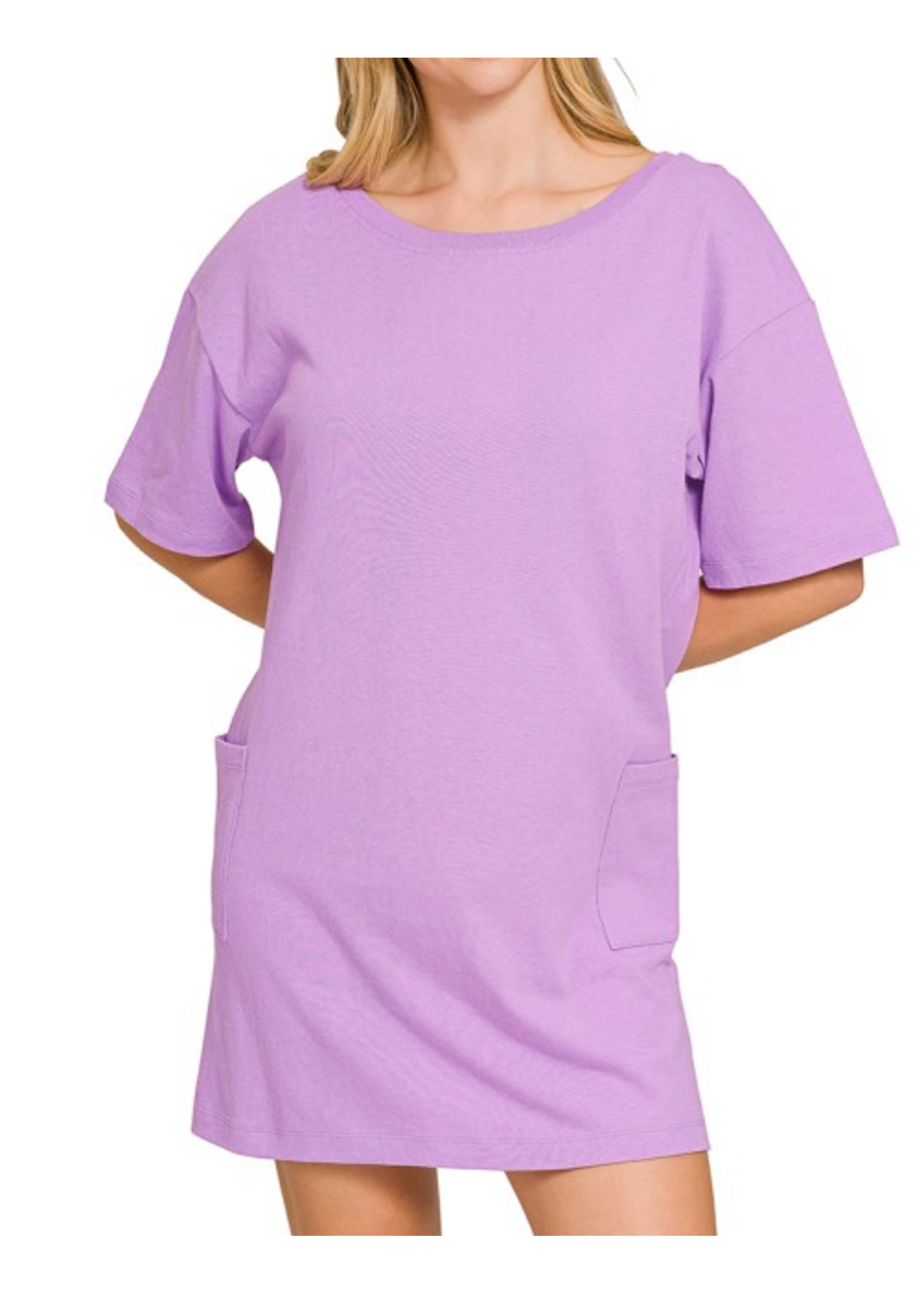 ZNCD3544 - SCOOP NECK REVERSIBLE 2 WAY TSHIRT DRESS