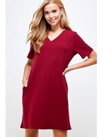2HD3113- VNECK SHIFT DRESS