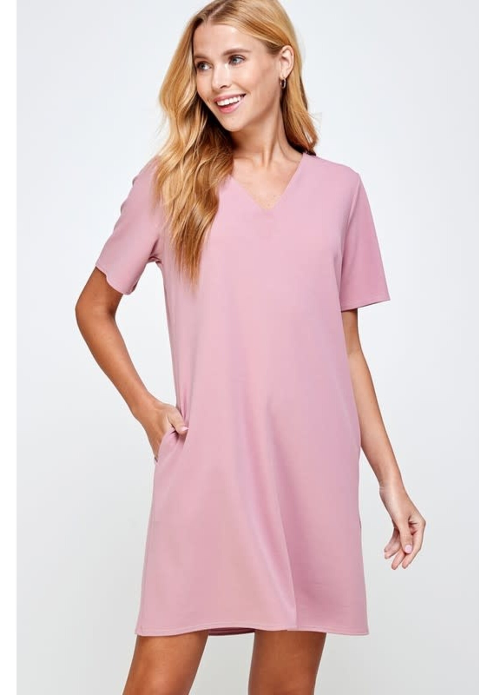 2HD3113- VNECK SHIFT DRESS