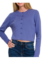 ZNTW2428Y -  Button Crewneck Long Sleeve Basic Cardigan