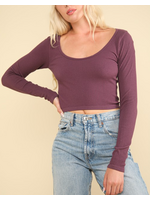 VJNT11798 - Easy Comfy Casual Fitted Crop Knit Top