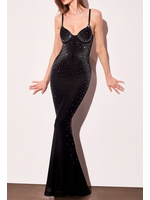 LDT904 - Celestial Crystal Fitted Maxi Dress